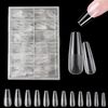 Nail Tips - 420PCS Soft Gel Full Cover Nail Tips Kit for Nails Extensions, ZAHRVIA Clear Acrylic Glue Tips No File False French Nail Tips for Manicure Salons Nail Art (Long Coffin)