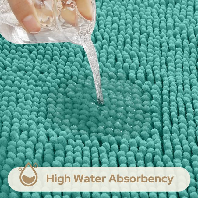 Turquoize Non-Slip Bath Mat Oversize Bathroom Rug Shag Shower Mat Ultra  Soft & Water Absorbent Bath Rug for Bathroom/Kitchen Washable Rug, Perfect  for