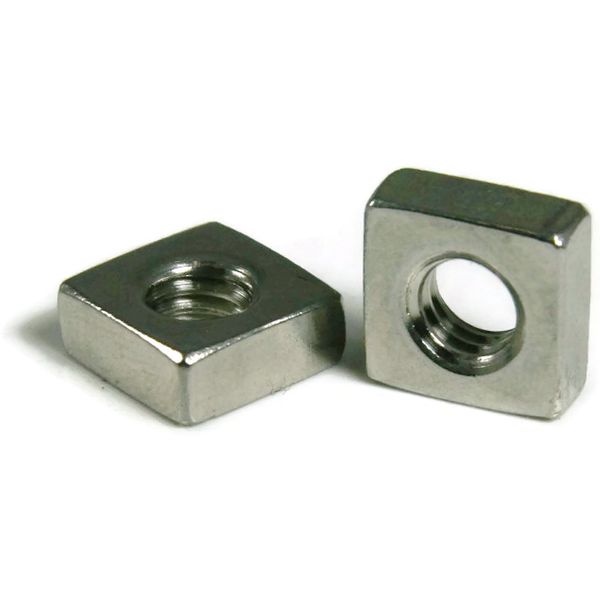 Square Nut 18-8 Stainless Steel - #6/32 (Non-Chamfer) Qty-100