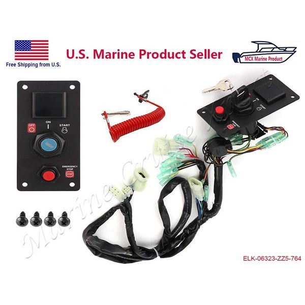 06323-ZZ5-764 Ignition Key Switch Panel Honda Outboard Remote Control Box