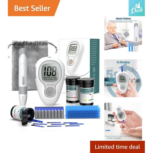 Convenient Blood Glucose Monitor Kit - Smart Diabetes Testing - 100 Strips