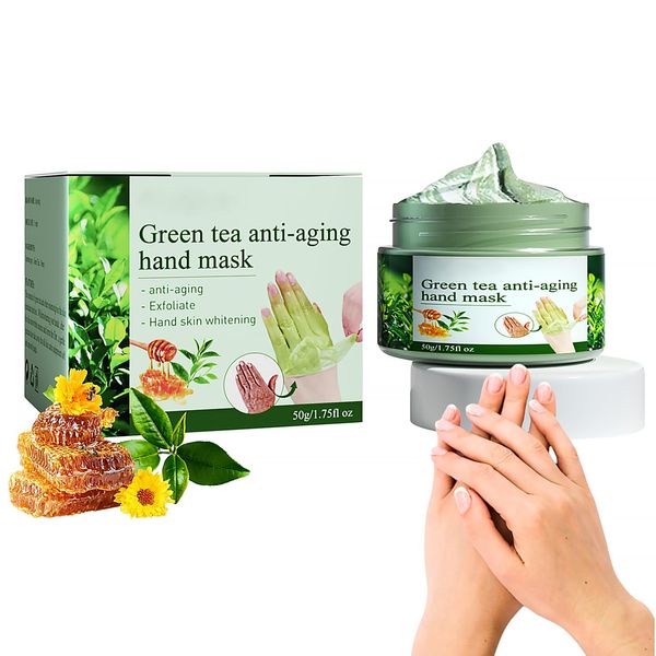 Green Tea Hand Peeling Mask, Peel Off Hand Wax Mask, Hydrating Hand Mask, Hand Mask Moisturizing, Green Tea Repair Hand Mask, Hydrating Exfoliating Nourish Skin, Repair Calluses Hand Care