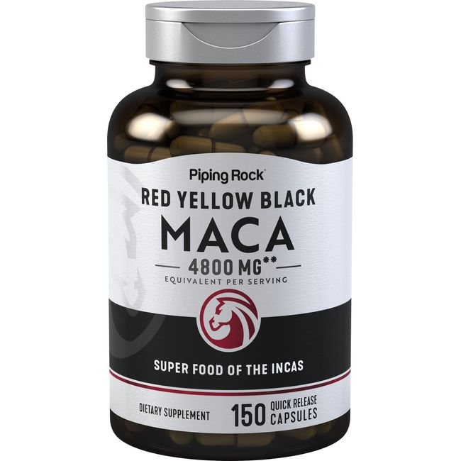 Maca Root Capsules | 4800mg | 150 Count | For Men | Non-GMO | by Piping Rock