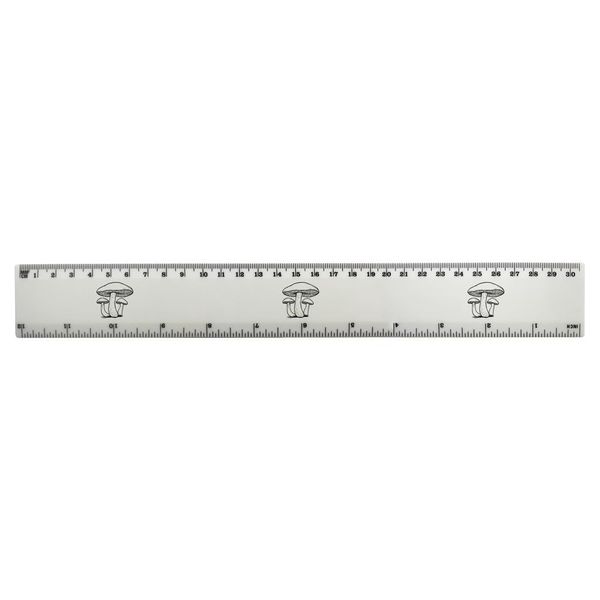 'Three Mushrooms' 30cm (12 Inch) White Plastic Ruler (RL00092852)