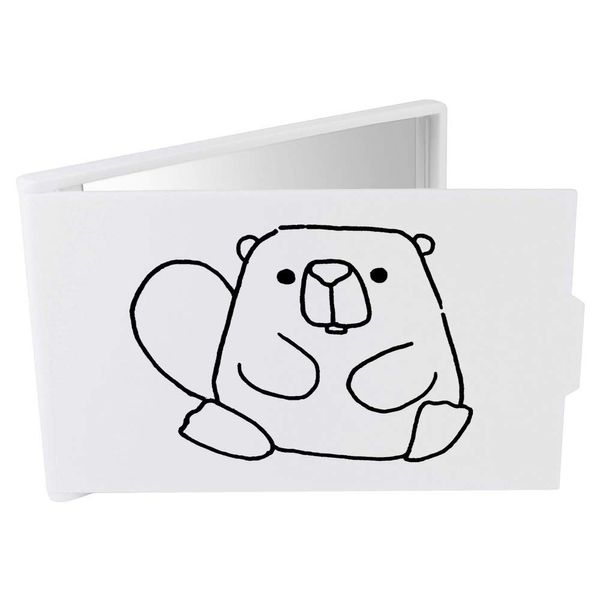 Azeeda 'Cute Beaver' Compact/Travel/Pocket Makeup Mirror (CM00012418)