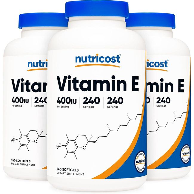 Foreign Friends Nutricost Vitamin E 400 IU 240 Softgels Non-GMO 3 Bottles