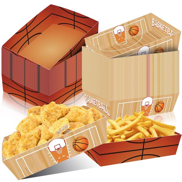 Basketball Party Decorations Basketball Party Supplies-36Pcs Basketball Party Favors Basketball Paper Food Tray Basketball Disposable Serving Boats for Basketball Theme Birthday Party Decorations