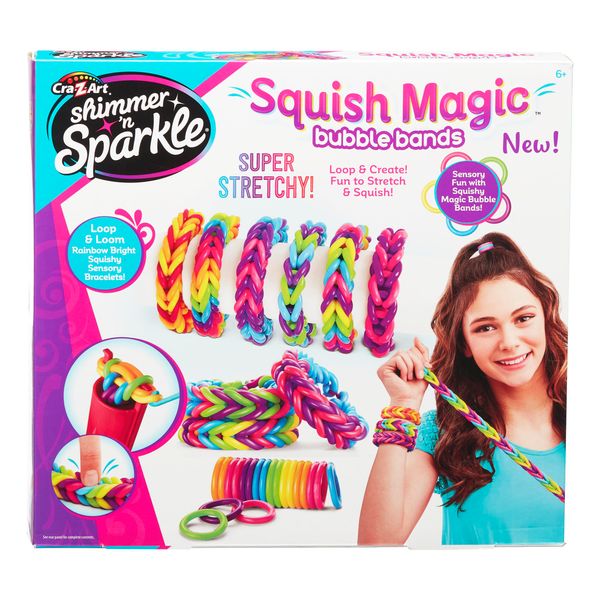 Shimmer n Sparkle Squish Magic Bubble Bands Loom Band Making kit, Friendship Bracelets Crafting Toy Rubber Bands Set