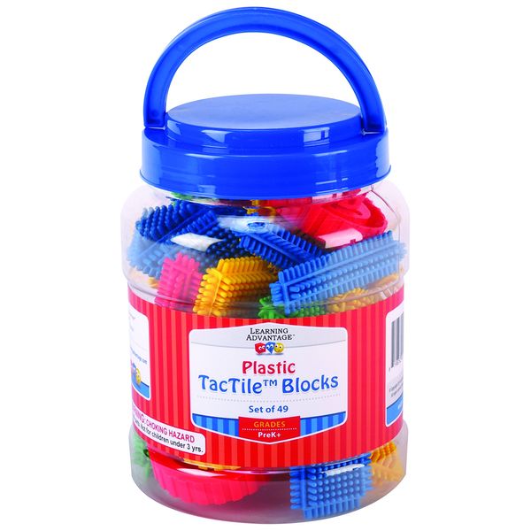 Learning Advantage 9329 Tactile Blocks, Grade: Kindergarten, Plastic (Pack of 49)