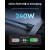 Anker Prime TB5 Cable 240W USB C to USB C Charging 3.3ft Thunderbolt 5-Certified