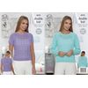 King Cole 4518 Knitting Pattern Ladies Raglan Sleeve Sweaters in Cottonsoft DK