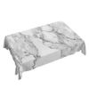 Walmsco Tablecloth White Gray Marble Decor For Dining Room Kitchen Rectangular Table Cover 132 * 178cm