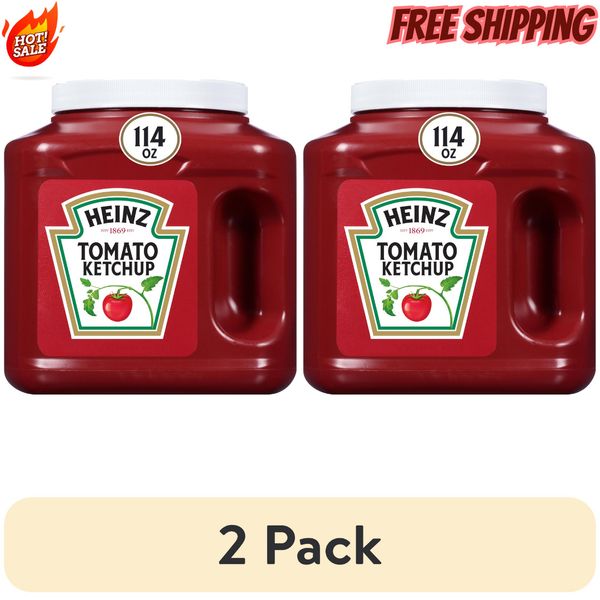 (2 Pack) Heinz Tomato Ketchup 114 Oz Jug Comes in A Large Jar for Bulk Use