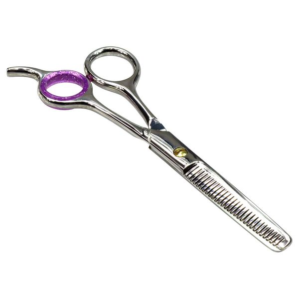 HTS 185T2 Double-Side Polished Chrome Stainless Steel Barber Thinning Shears - Expensive Version