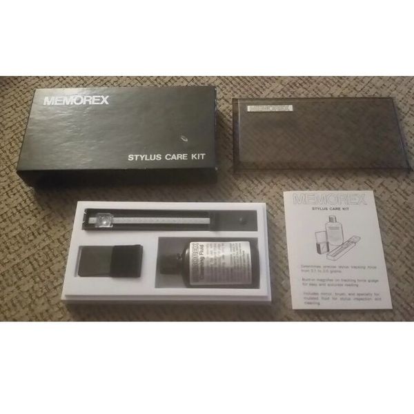 "MEMOREX" RECORD STYLUS CARE KIT IN BOX RECORD PLAYER CLEANING SOLUTION BRUSH +