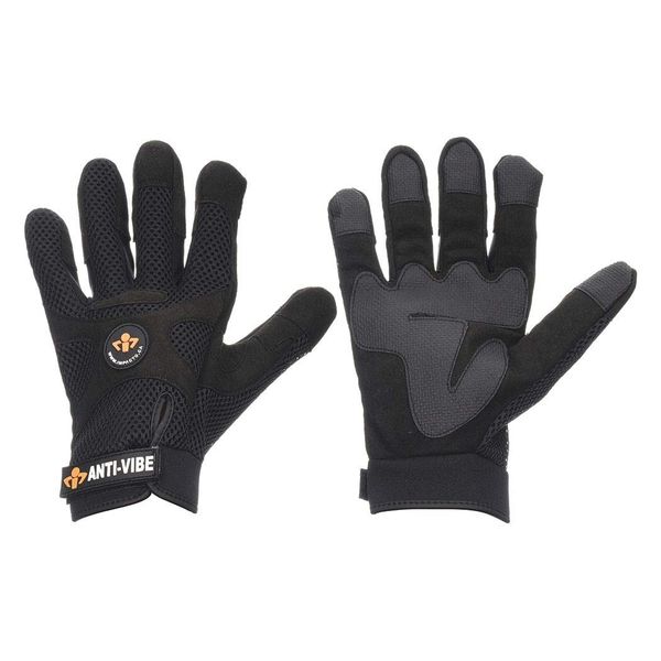 Anti-Vibration Gloves, M, Black, PR