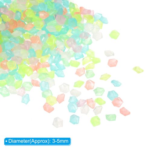 sourcing map 5000pcs Glow Rocks 3-5mm Glow Pebbles Decoration in the Dark Luminous Stones Decor DIY Decorative Multicolored for Garden, Potted Plant, Fish Tank