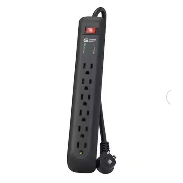Commercial Electric 8 ft Cord + 6 Outlets Surge Protector