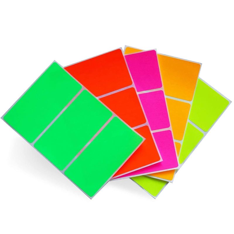 Moving Stickers (102 mm x 51 mm) Color Coding Labels in 5 Assorted Neon ...