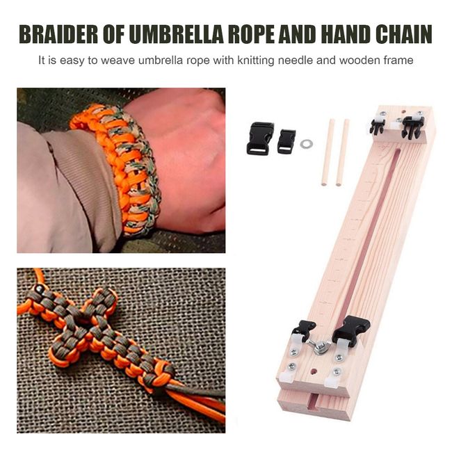 Jig Paracord Bracelet Maker Parachute Cord Braiding Weaving Adjustable  Length Paracord Jig Bracelet Maker DIY Wooden Frame Jig 