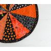 Quilted Halloween Table Topper, Round Handmade Patchwork Centerpiece, Fall Decor