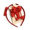 7 PIECE SCHOOL COLOURS Hair Bow Snap Clips SET ALICE BAND PONIOS PonyTail Holder Headband - Red
