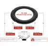 RS-5AW: 5" RUBBER SURROUND, 4.9375" OD, 3.1875" ID, BLACK, ANGLE ATTACH