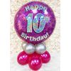 Struts Inflated Happy 10th Birthday Bright Pink Table Centrepiece Decoration
