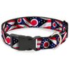 Buckle-Down 6-9" Ohio Flags Stacked Plastic Clip Collar, Narrow Small