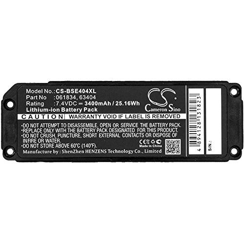 Cameron Sino Li-ion 7.40V 3400mAh / 25.16Wh for Bose 061384,061385,061386, 061834, 063287, 063404, 63404, Fits Bose Soundlink Mini