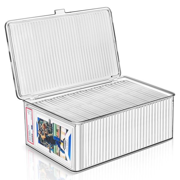 Clear Graded Cards Storage Box, Magnetic Card Storage Box, Plastic Box for PSA Graded Cards, PSA cards Organizer Case