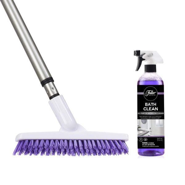 Fuller Brush Tile Grout E-Z Scrubber & Telescopic Handle Bundle with BathClean Bathroom Cleaner