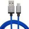 Voltz 01-47046 6 ft. Tangle Free Cable, Charge & Sync Micro-USB Connector (Blue)