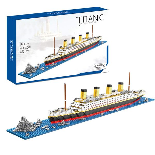 Titanic Architecture Toys Set Micro Mini Building Model Kit for Adults and Kids Age of 14+ 1872 Pieces