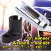 Rubonarie O2 Sensor 22mm Wrench Socket 2 Piece Tool Set Socket Wrench Socket Holder Slit Removal Tool (Black, Silver)