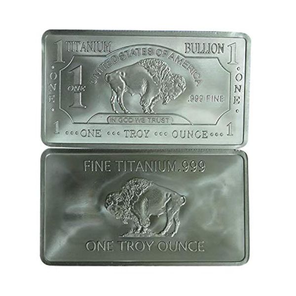 1 oz One Troy Ounce USA American Buffalo .999 Fine Titanium Bullion Bar Ti Element