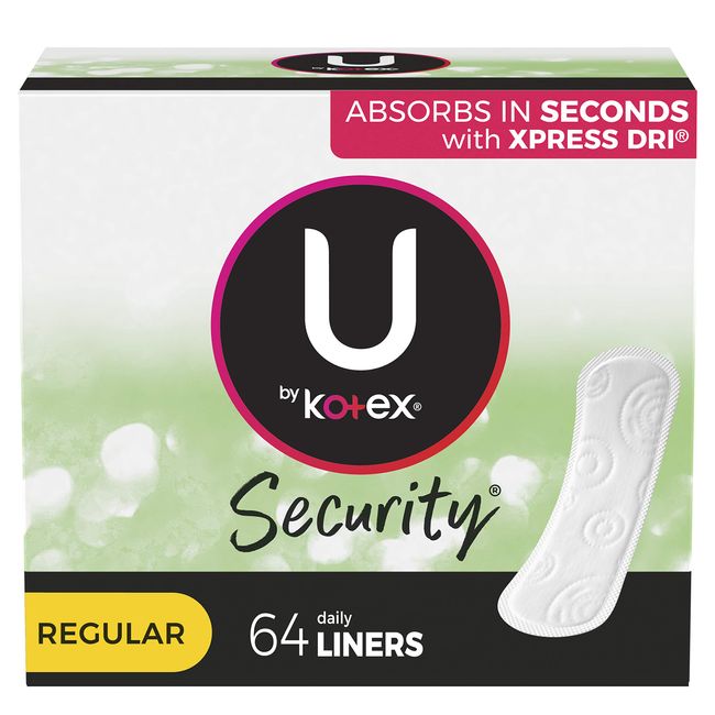 U by Kotex Lightdays Panty Liners, Regular, (thomaswi), Multicolor, Unscented, 64 Count