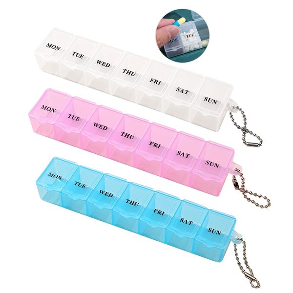 3pcs Pill Box Organiser,Tablet Box Organiser, 7-Day 1/3 Times a Day Weekly Medicine Organiser Box in Blue White Pink for Daily Meds Vitamins Supplements Travel Medication Portable