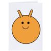 Large (A4) 'Orange Space Hopper' Blank Greeting Card (GC00076772)