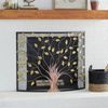 Fireplace Screen Tree/Leaf Cut-Outs Curved Shape Metal Mesh 1-Panel, Litton Lane
