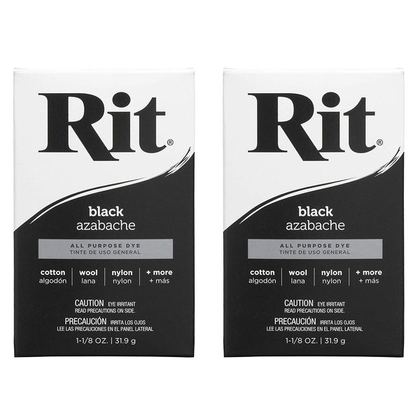 Rit, Black Purpose Powder Dye, 1-1/8 oz (Тwo Рack)