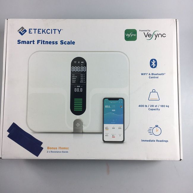 Get an Etekcity Wi-Fi and Bluetooth rechargeable smart scale for