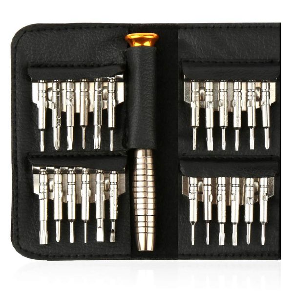 H&S Precision Screwdrivers Set - Mini Tool Kit for Glasses, Watch or Laptop - Portable Small & Compact Screw Driver Repair Kit - includes 24 Screwdriver Bits - Precision Screwdriver Set - Tool Set