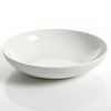 Double Bowl Dinnerware 16 Piece Set in Snow White Solid Casual Round Bone