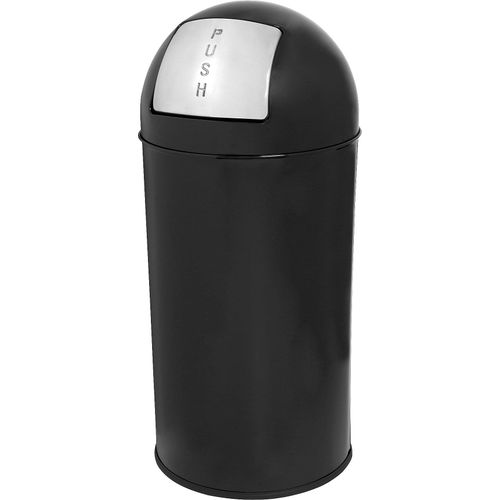 Genuine Joe 58887 Push Receptacle, 14-Inch diameter x 29-Inch H, 12 Gal., BK