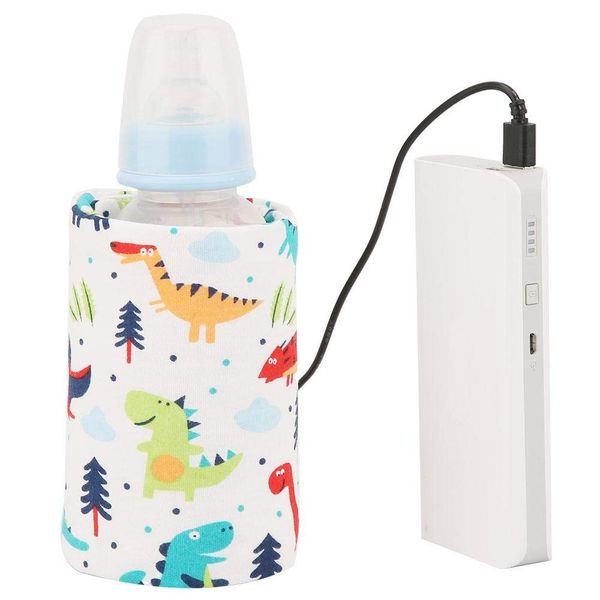 USB Baby Bottle Warm Keeping,Delaman Portable Milk Travel Warm Keeping Storage Cover Insulation Thermostat (Color : Dinosaur Pattern)