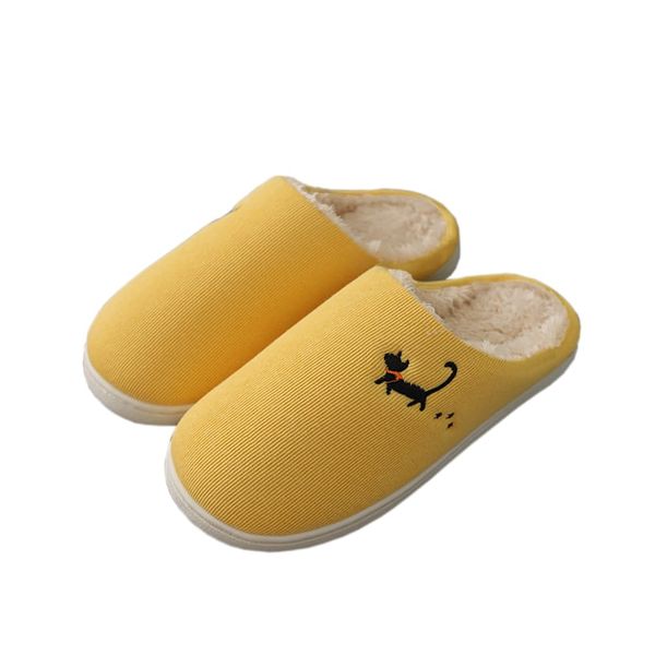 HAPLUE HTX-M1910 Slippers, Room Shoes, Couples, Home, Thermal, Anti-Slip, Plush Toy, Cartoon, Indoor Slippers, yellow