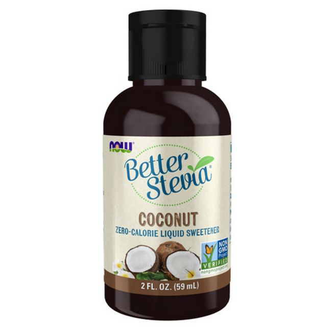 Better Stevia Liquid Sweetener Coconut 2 fl oz By Now Foods