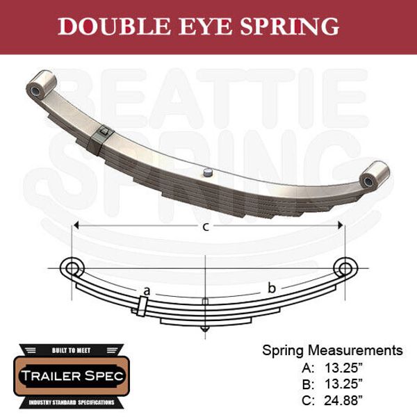 Trailer Leaf Double Eye Spring 13.25" x 13.25" / 24.88" Long / 2650lbs