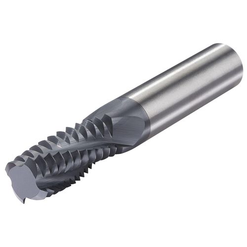 Micro 100 TM-140-8 Thread Milling Cutter - UN, 24-56 Thread Size, 9/64" Cutter Dia, 1/2" Neck Length, .075" Neck Dia, .001" Flat, 9/64" Cutter Dia, 3 Fl, 3/16" Shank Dia, 2" OAL, Uncoated